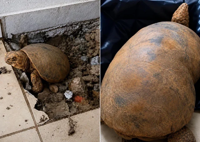 Una tortuga vivió 10 años enterrada bajo el piso de una casa